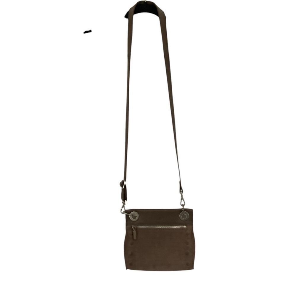 Hammitt Tony Small Taupe‎ Embossed Suede Crossbody Handbag Adjustable Strap - Picture 5 of 14
